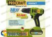Аккумуляторный шуруповерт Procraft PA18C COMPACT